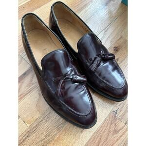 Sz 9.5 JOHNSTON & MURPHY ARISTOCRAFT Men's Shoes Tassel Loafer Burgundy Leather